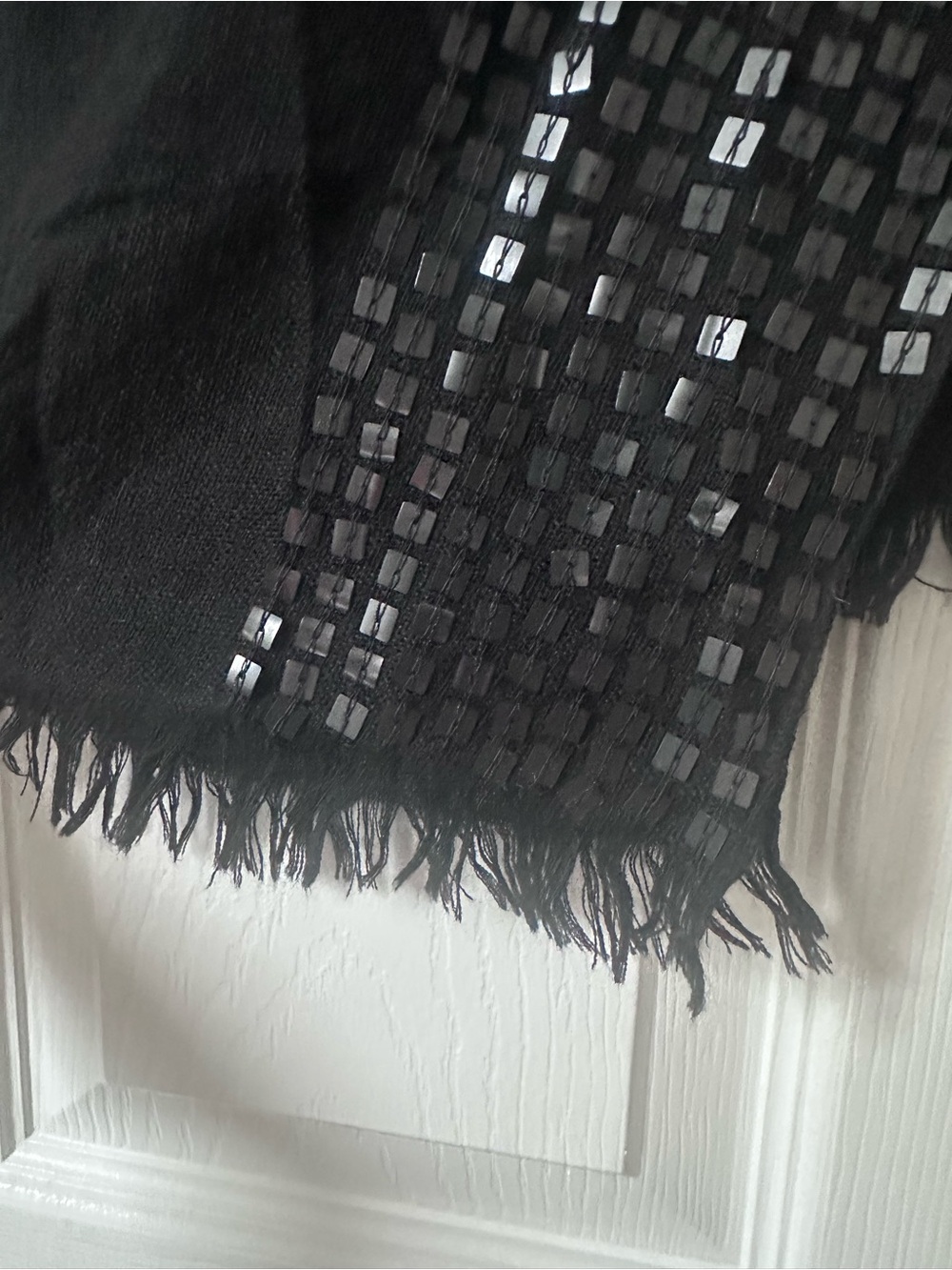 NWT Chico's Black Sequined Scarf
